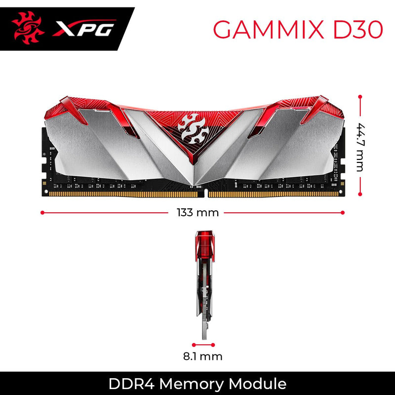 XPG GAMMIX D30 16GB 3200MHz DDR4 UDIMM Desktop Gaming Memory - SWIFT PERIPHERALSAX4U320016G16A-SR30