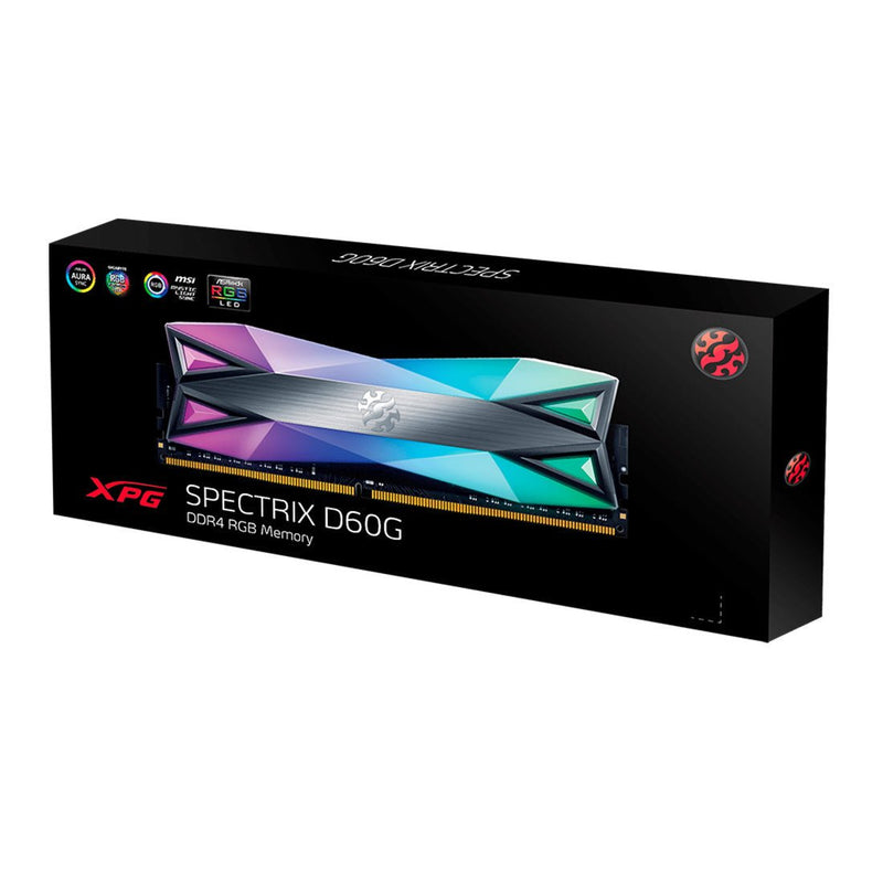 XPG Spectrix D60G RGB 8GB DDR4 RAM 3200MHz Desktop Memory - SWIFT PERIPHERALSAX4U32008G16A-ST60