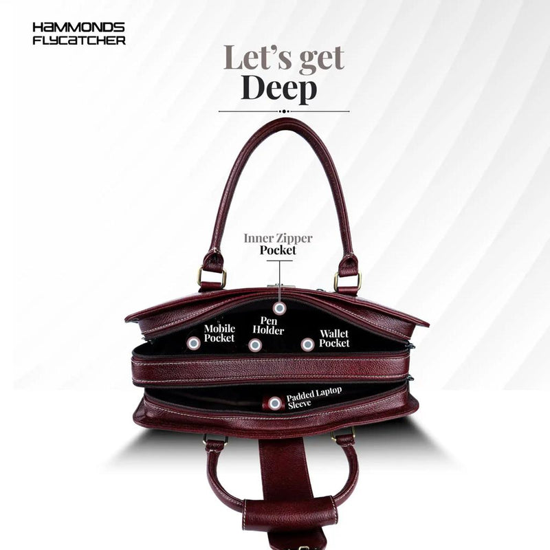 Hammonds Flycatcher Genuine Leather Slim Satchel