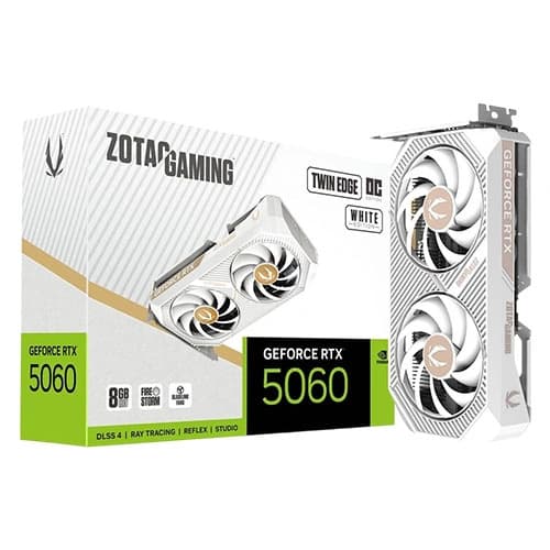 ZOTAC GAMING GEFORCE 8GB RTX 5060 TWIN EDGE OC WHITE GRAPHIC CARD - SWIFT PERIPHERALS1094797