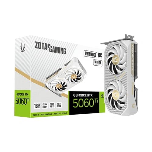 ZOTAC GAMING GeForce RTX 5060 Ti 16GB Twin Edge OC White Edition - SWIFT PERIPHERALS1095165