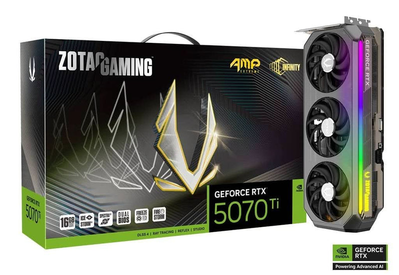 ZOTAC GAMING GEFORCE RTX 5070 TI AMP EXTREME INFINITY 16GB GDDR7 - SWIFT PERIPHERALS1092654