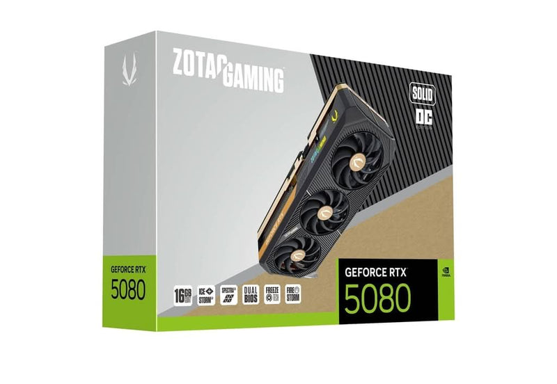ZOTAC GAMING GEFORCE RTX 5080 SOLID OC 16GB GDDR7 - SWIFT PERIPHERALS1092355