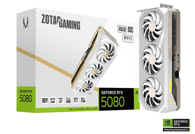ZOTAC GAMING GEFORCE RTX 5080 SOLID OC WHITE EDITION - SWIFT PERIPHERALS1092912