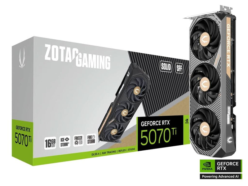 ZOTAC GAMING RTX 5070 TI SOLID SFF 16GB GRAPHICS CARD - SWIFT PERIPHERALS1093230